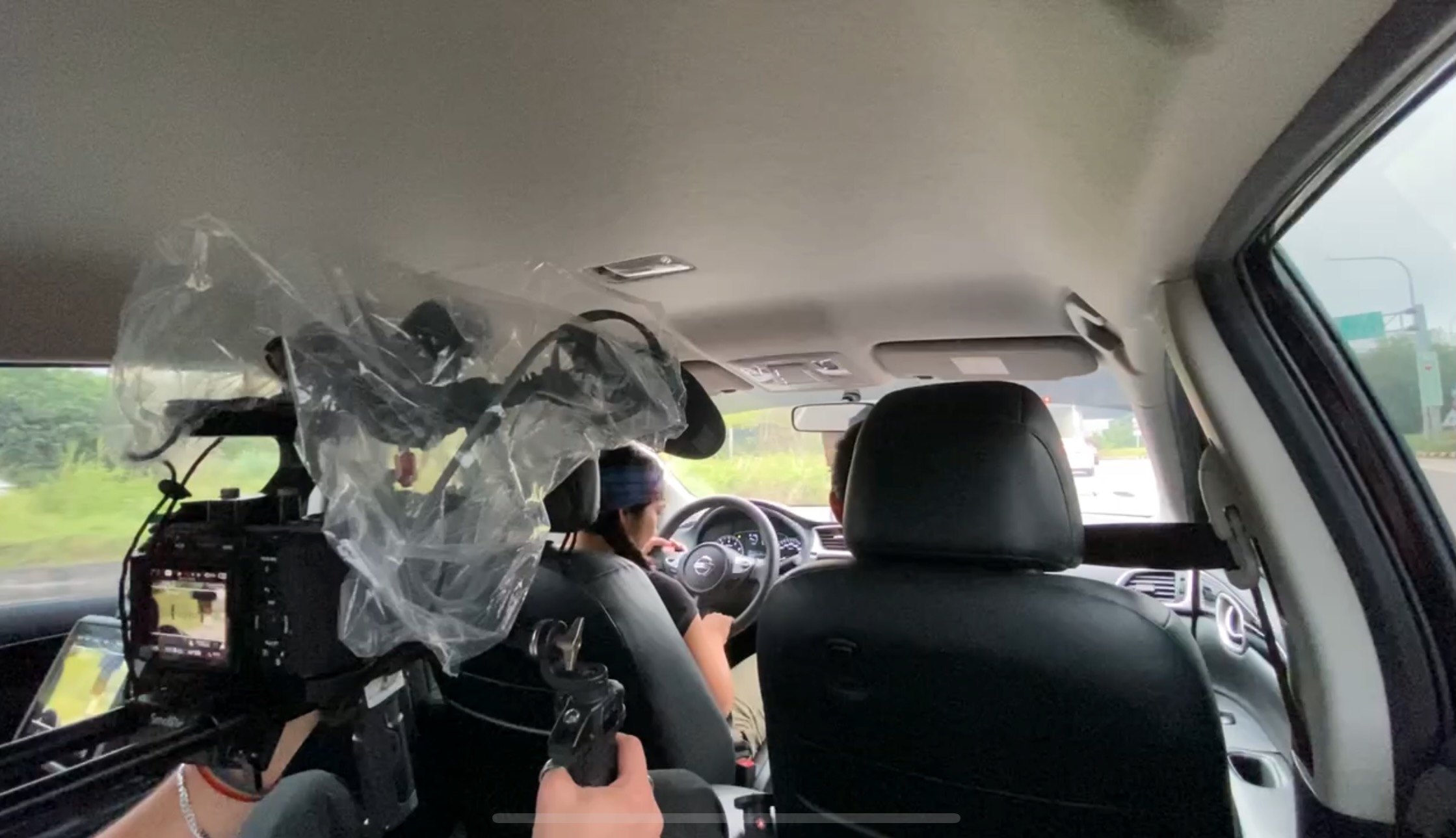 Filming from the car in Taiwan