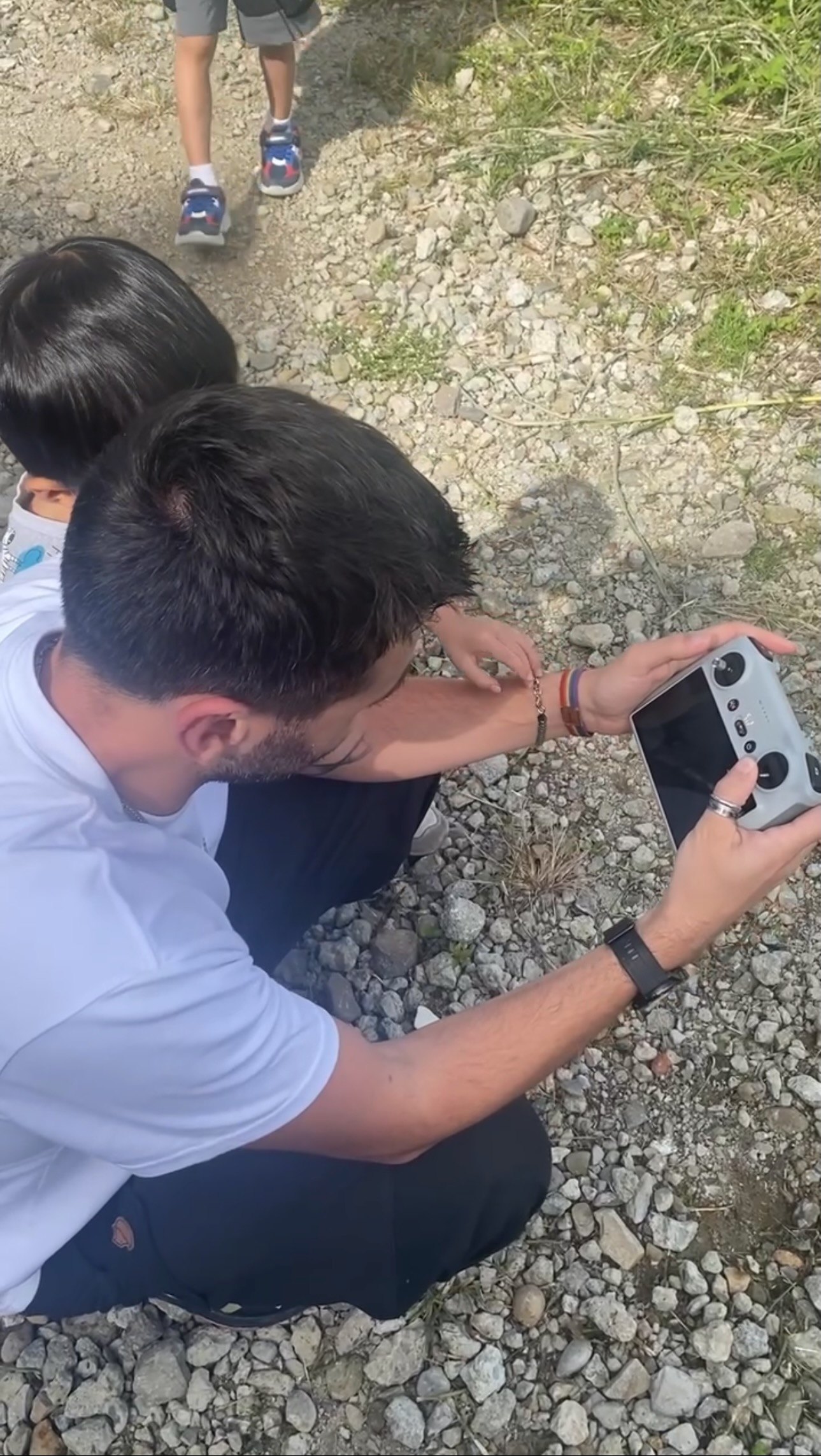 Michele with the drone during the Taiwan shoot