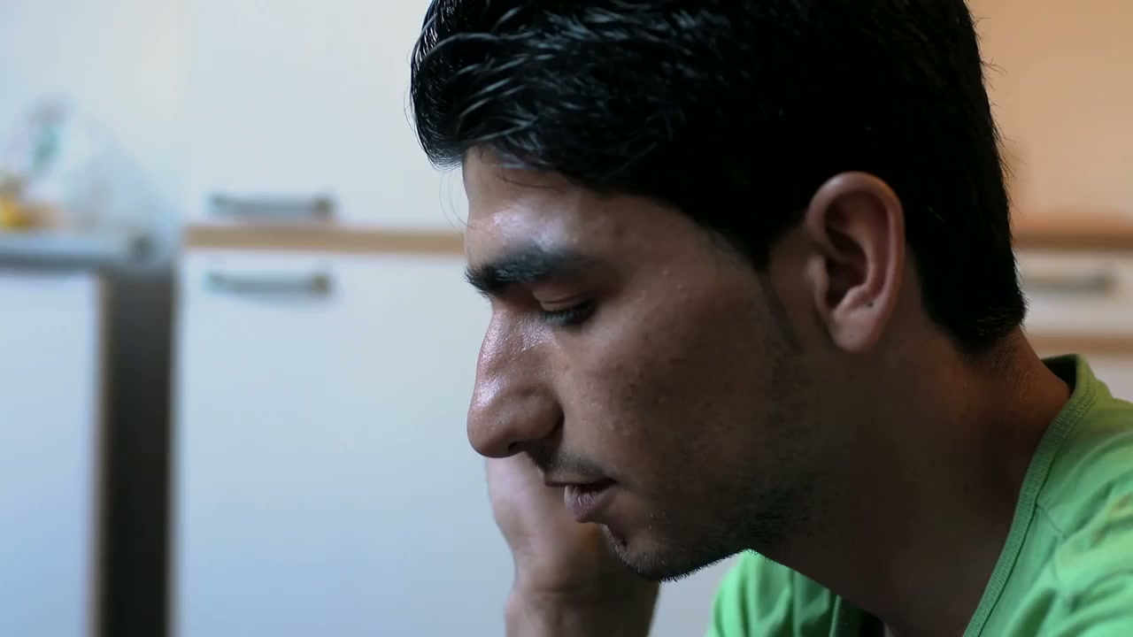 A young man listening during his interview
