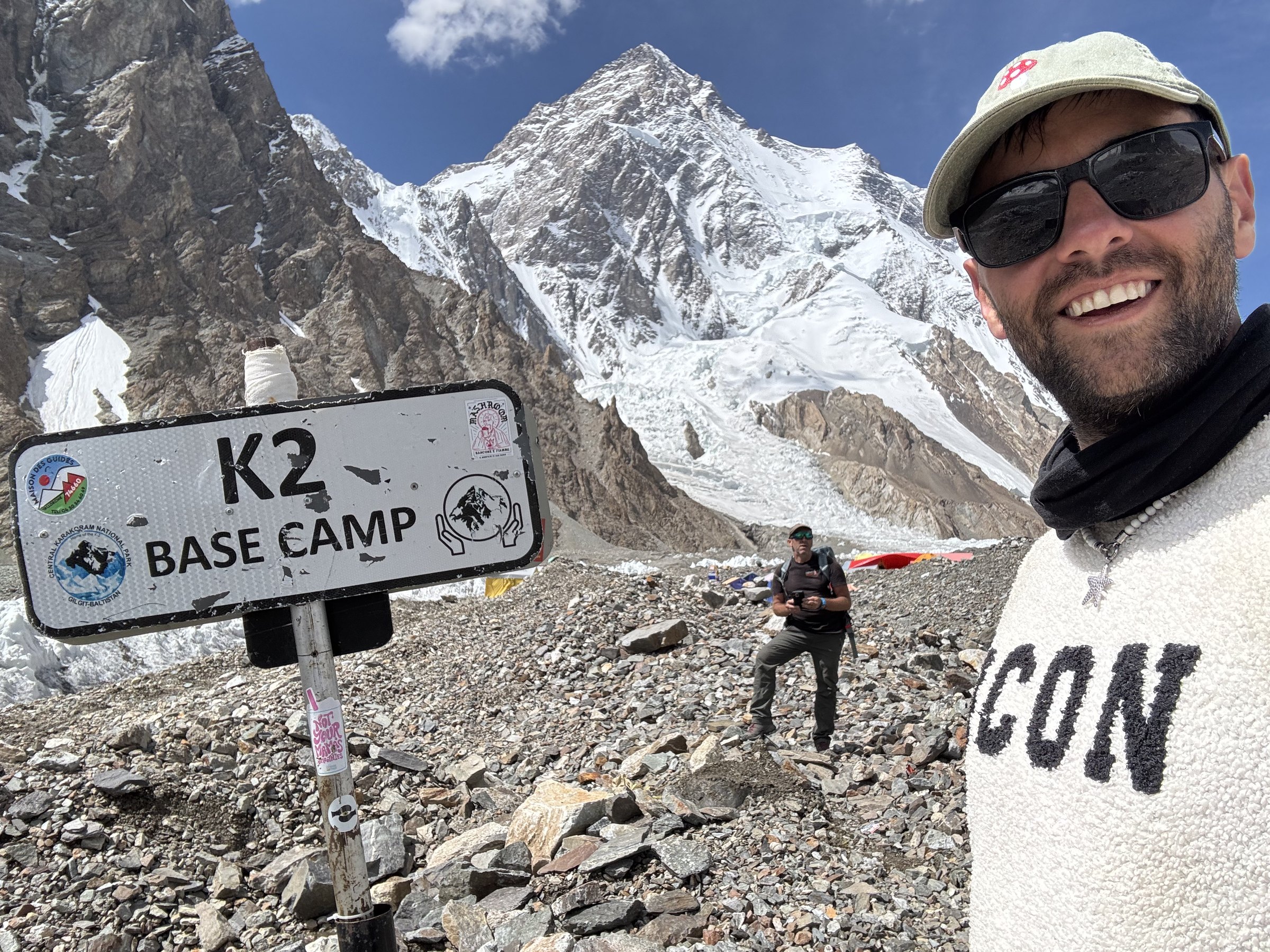 At K2 base camp with Pete