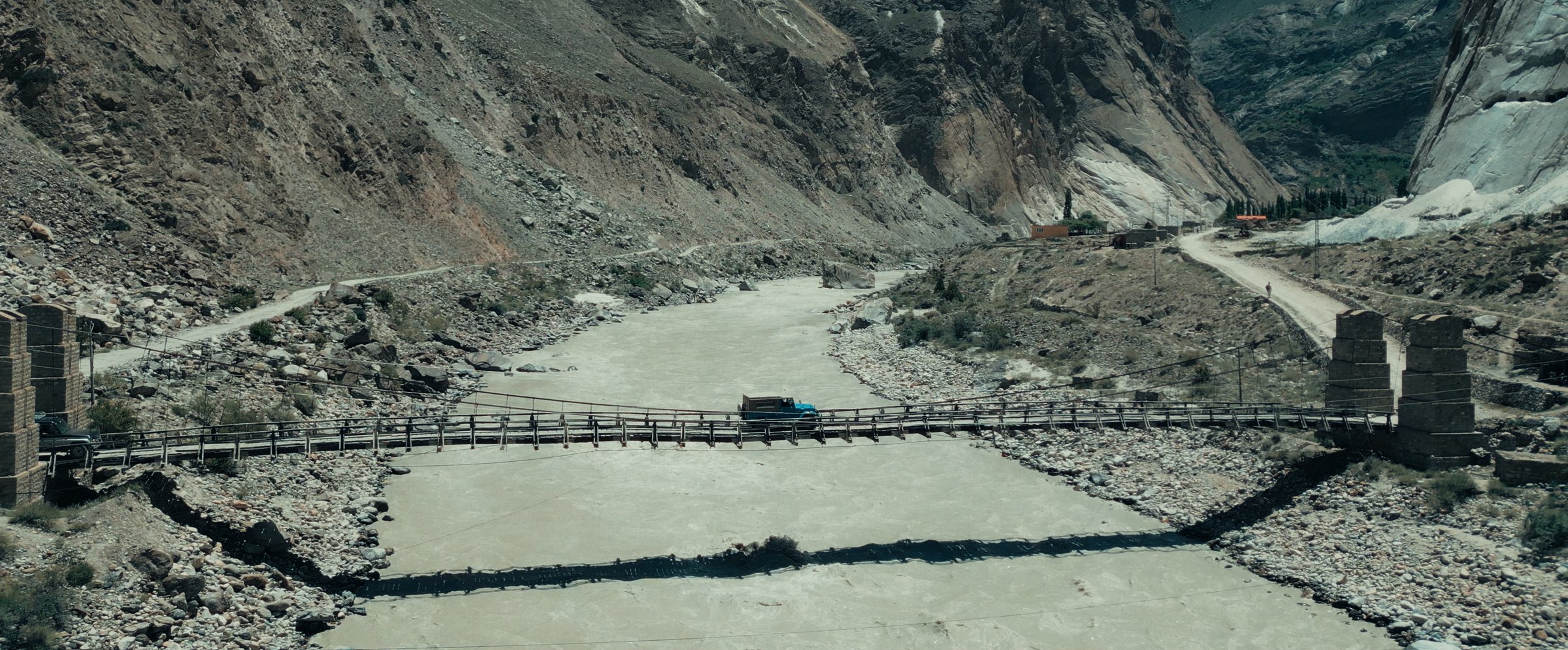 Crossing a bridge on the way to K2